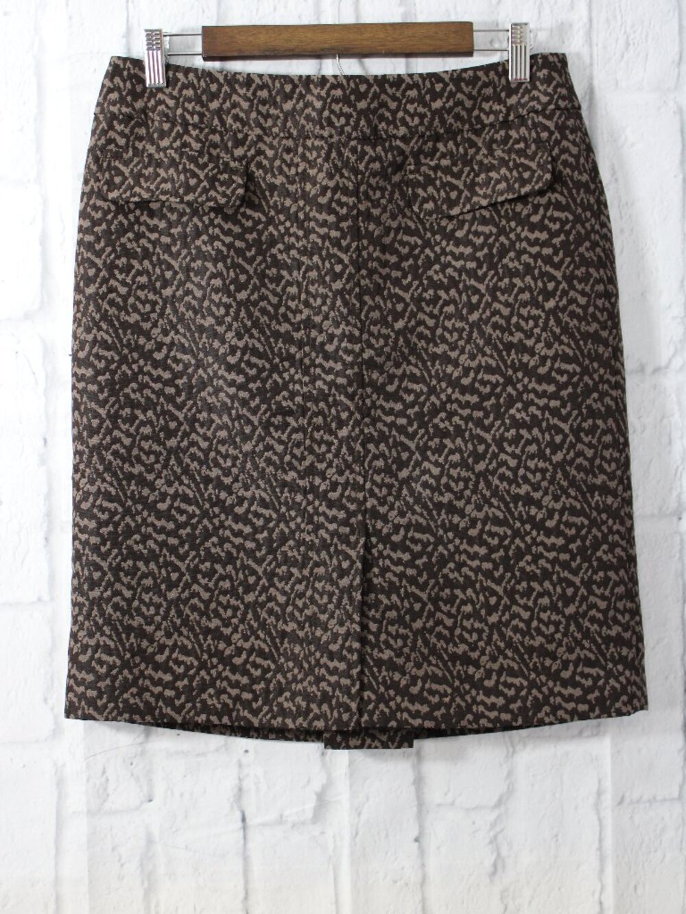 Ann Taylor Size 6 Brown Lined Back Slit Pencil Skirt Summer Casual Office
